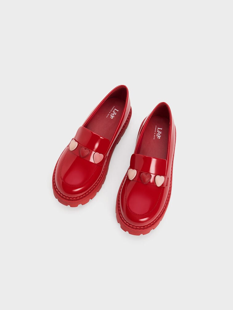 兒童愛心厚底樂福鞋, 紅色, hi-res