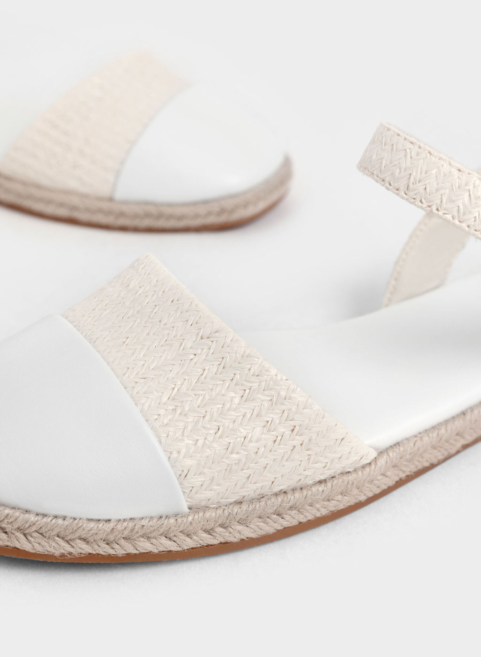Girls' Two-Tone Ankle-Strap Espadrilles, Beige, hi-res