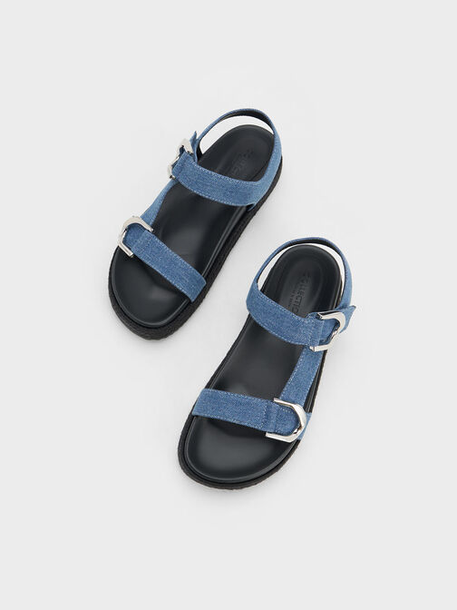 Gabine Denim Espadrille Sandals, Blue, hi-res