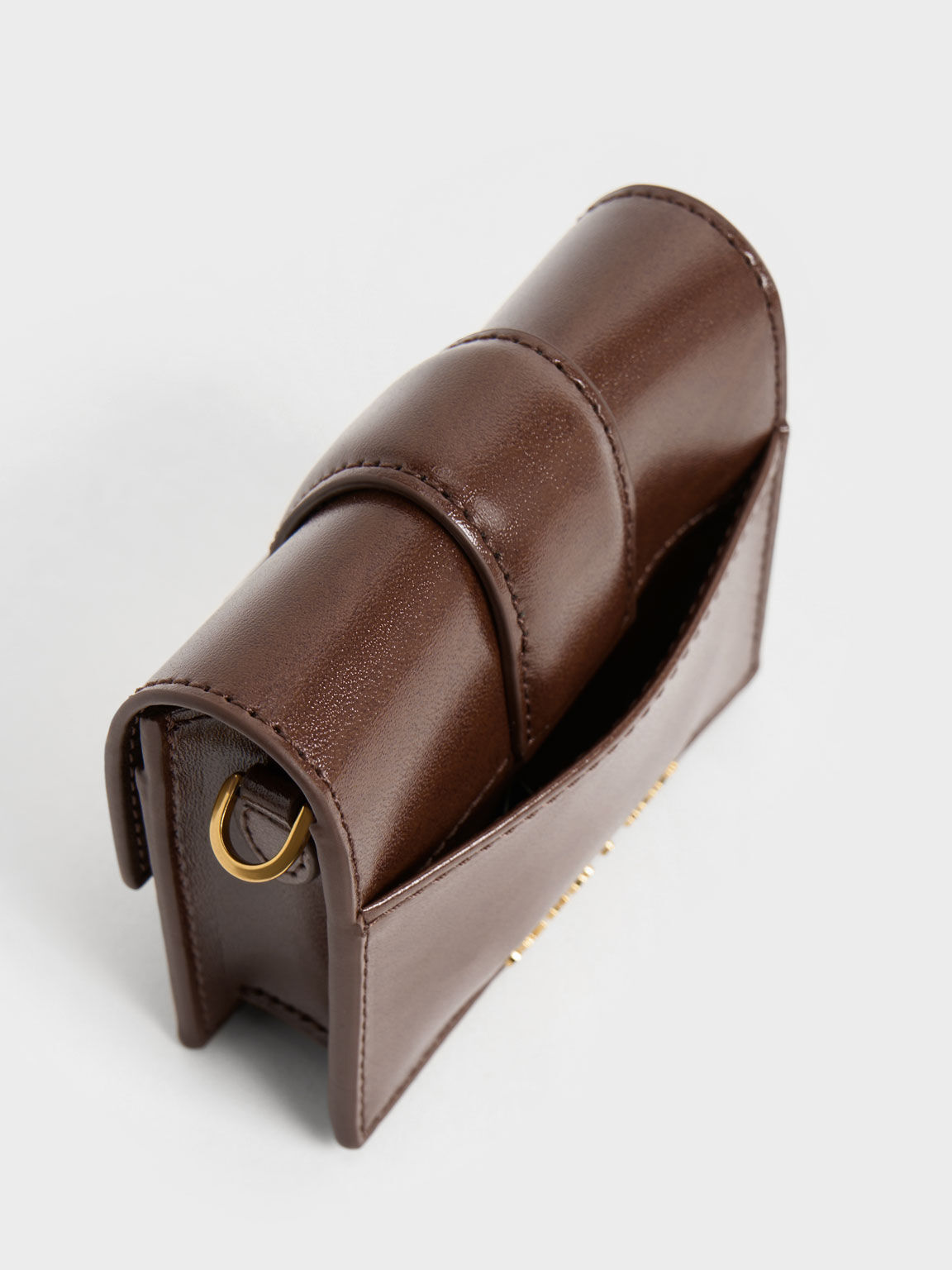 Gabine Chain-Link Cardholder, Chocolate, hi-res
