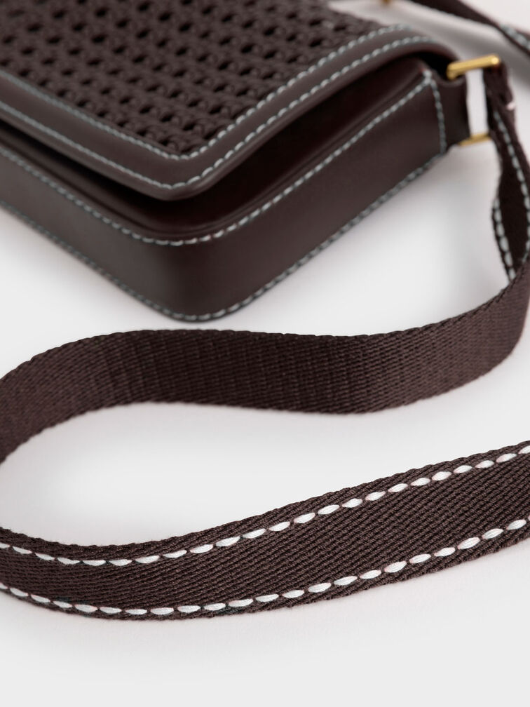Cecily Woven Shoulder Bag, Dark Moss, hi-res