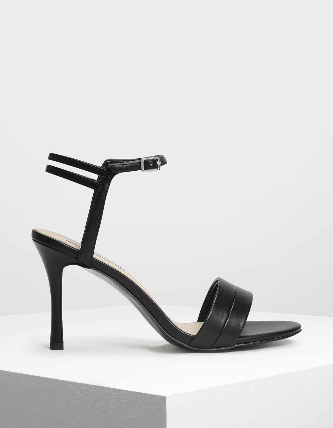black t strap heels
