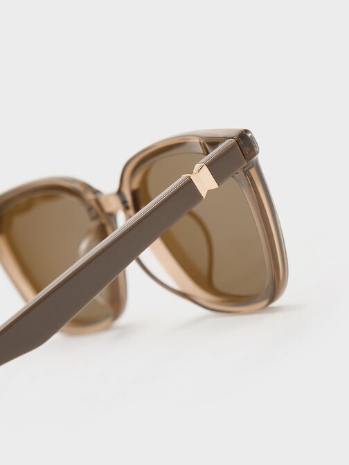 Maude Recycled Acetate Square Sunglasses, Chestnut Brown, hi-res