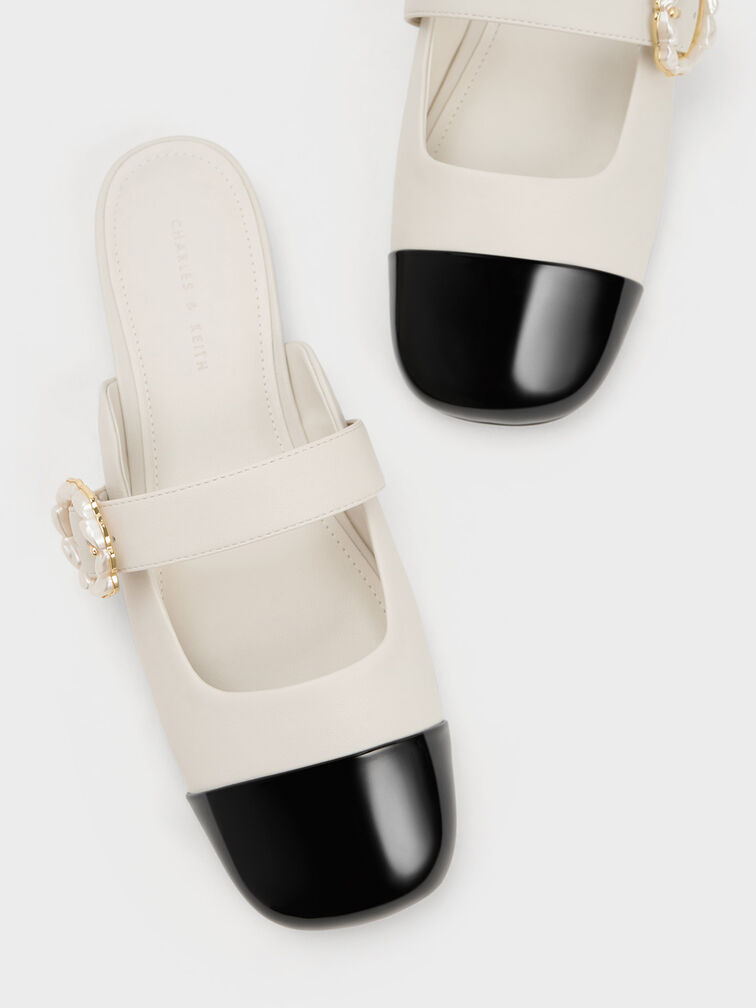 Multicoloured Patent Pearl Buckle Mary Jane Mules - CHARLES & KEITH US