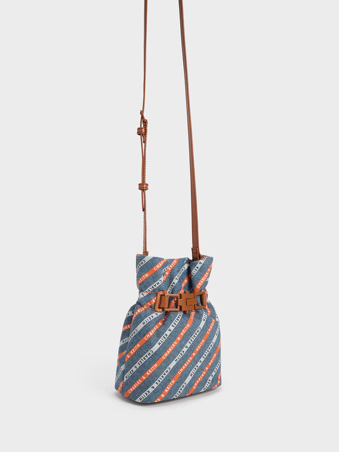 Dua Striped Denim Bucket Bag, Multi, hi-res