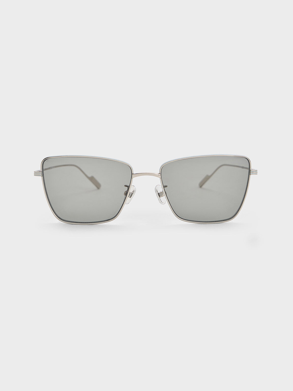 Silver square sunglasses hot sale