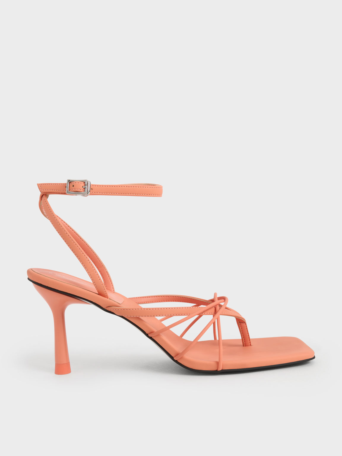 Peach Ankle Strap Thong Sandals - CHARLES & US