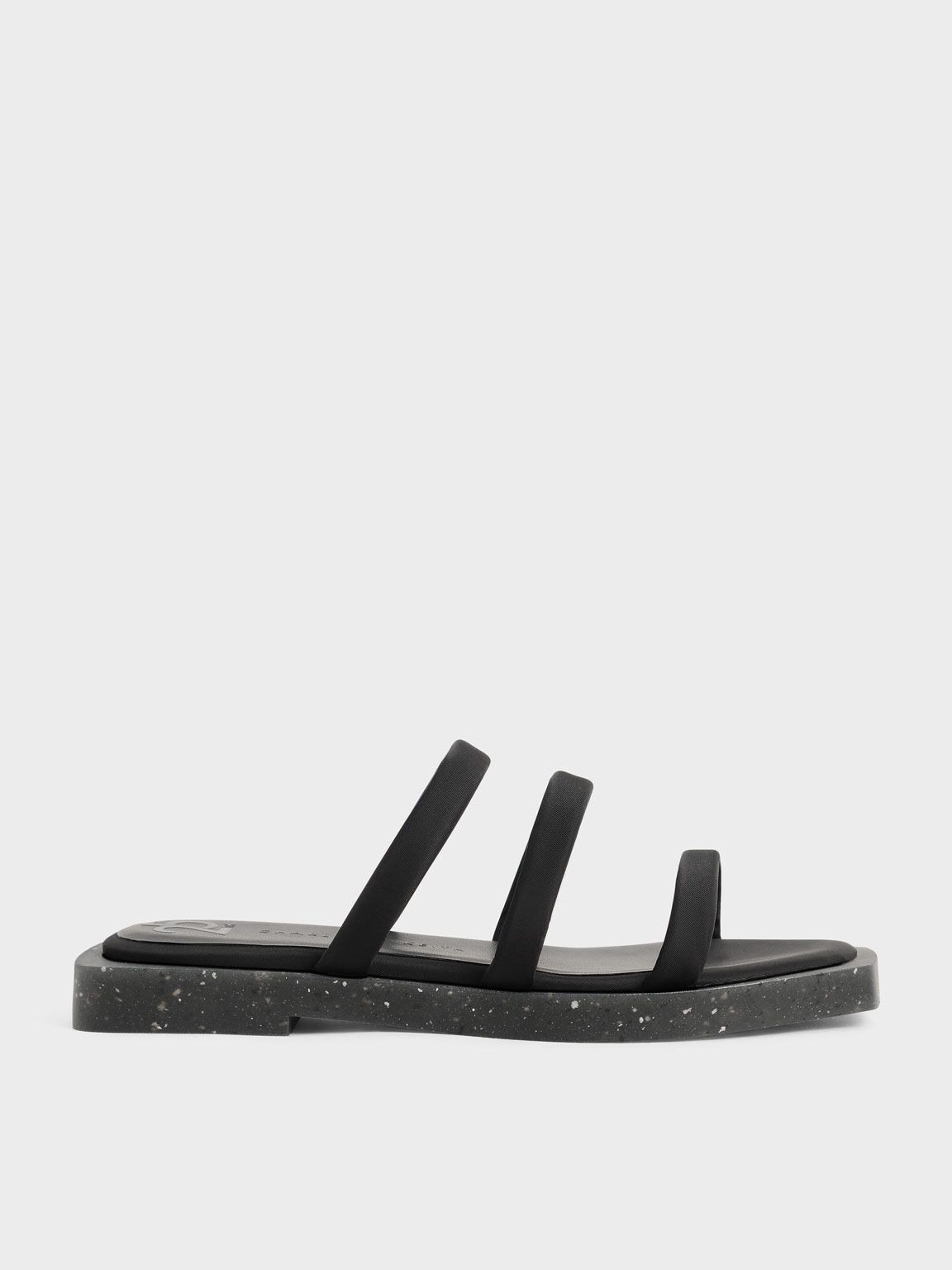 Arabella Recycled Nylon Slide Sandals, Black, hi-res