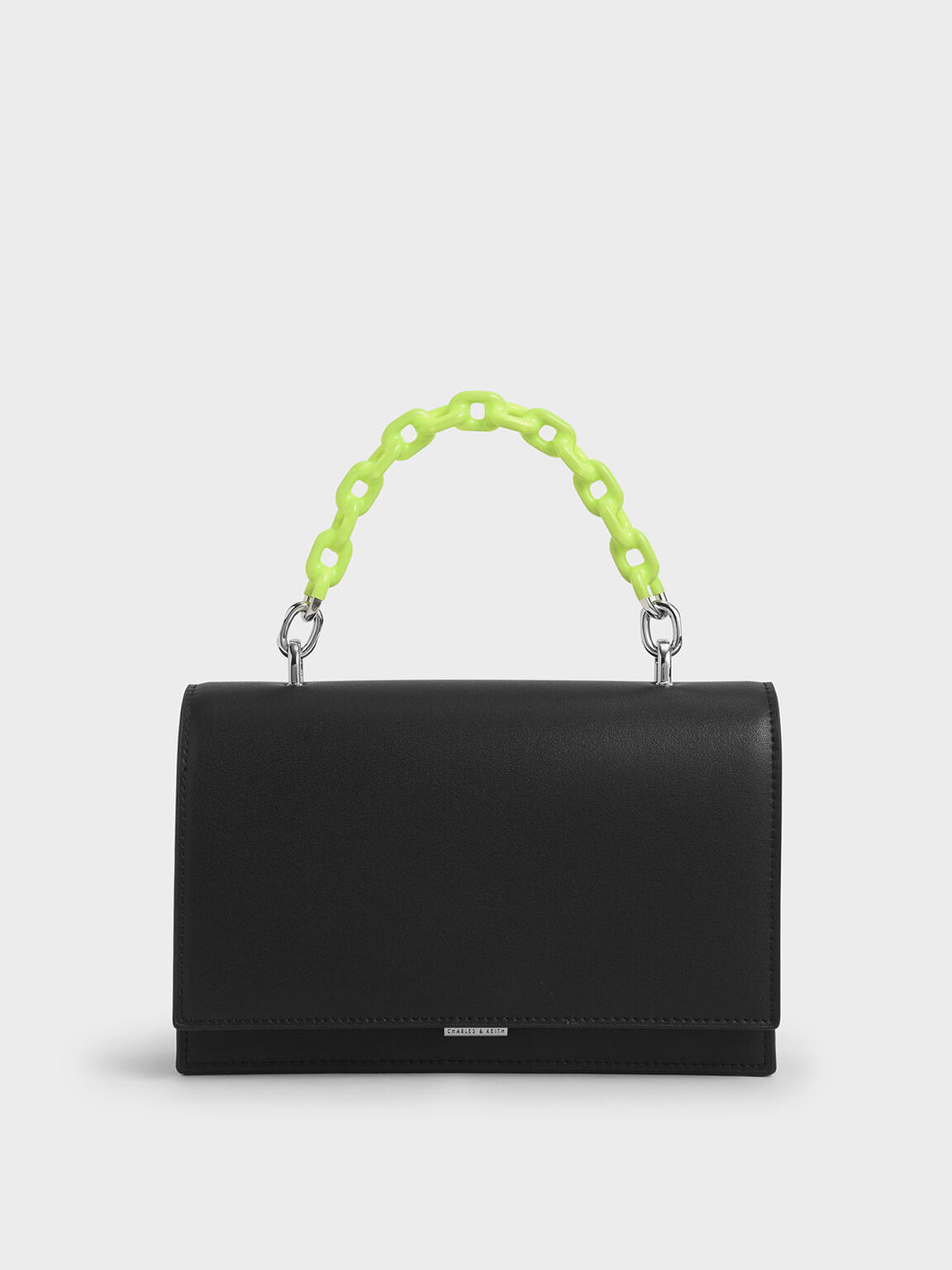 Black Two Tone Chain Top Handle Bag Charles Keith Sg