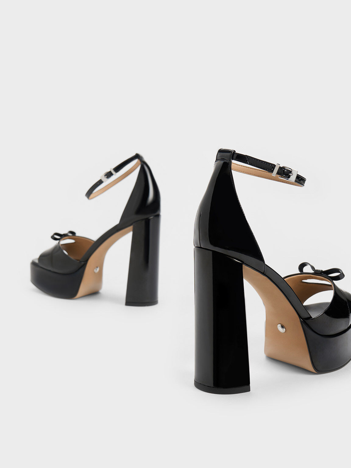 Verona Patent Leather Platform Sandals, Black, hi-res