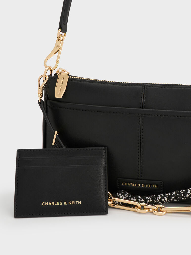 Addison Knotted-Rope Shoulder Bag, Negro, hi-res