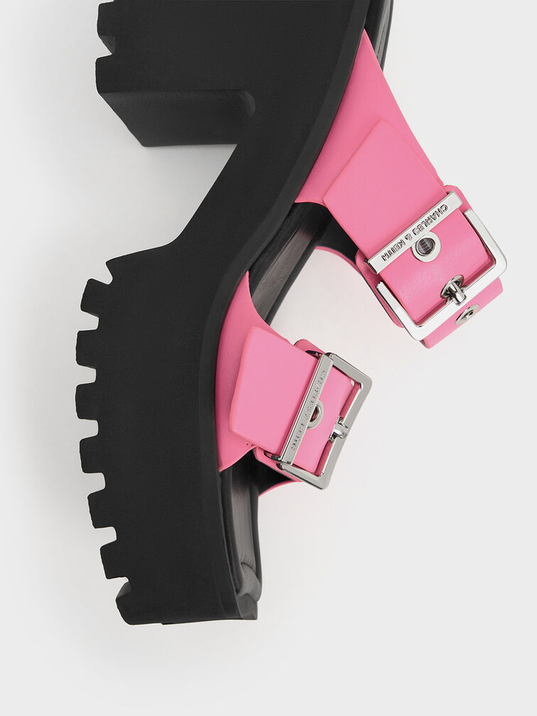 Trill Grommet Double-Strap Platform Mules, Pink, hi-res