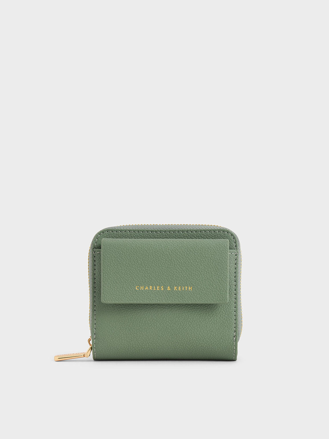Sage Green Textured Mini Short Wallet