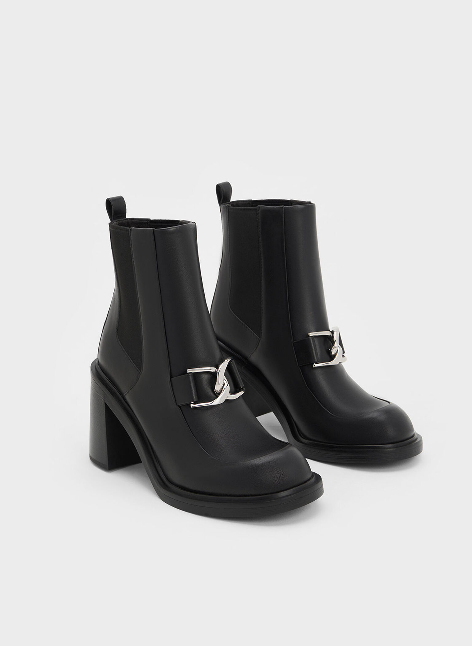 Gabine Block Heel Ankle Boots, Black, hi-res