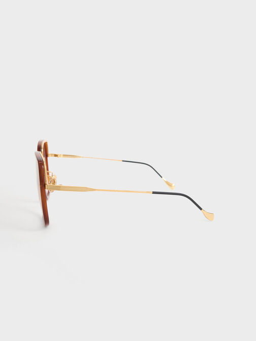 Recycled Acetate Oversized Square Sunglasses, T. Shell, hi-res