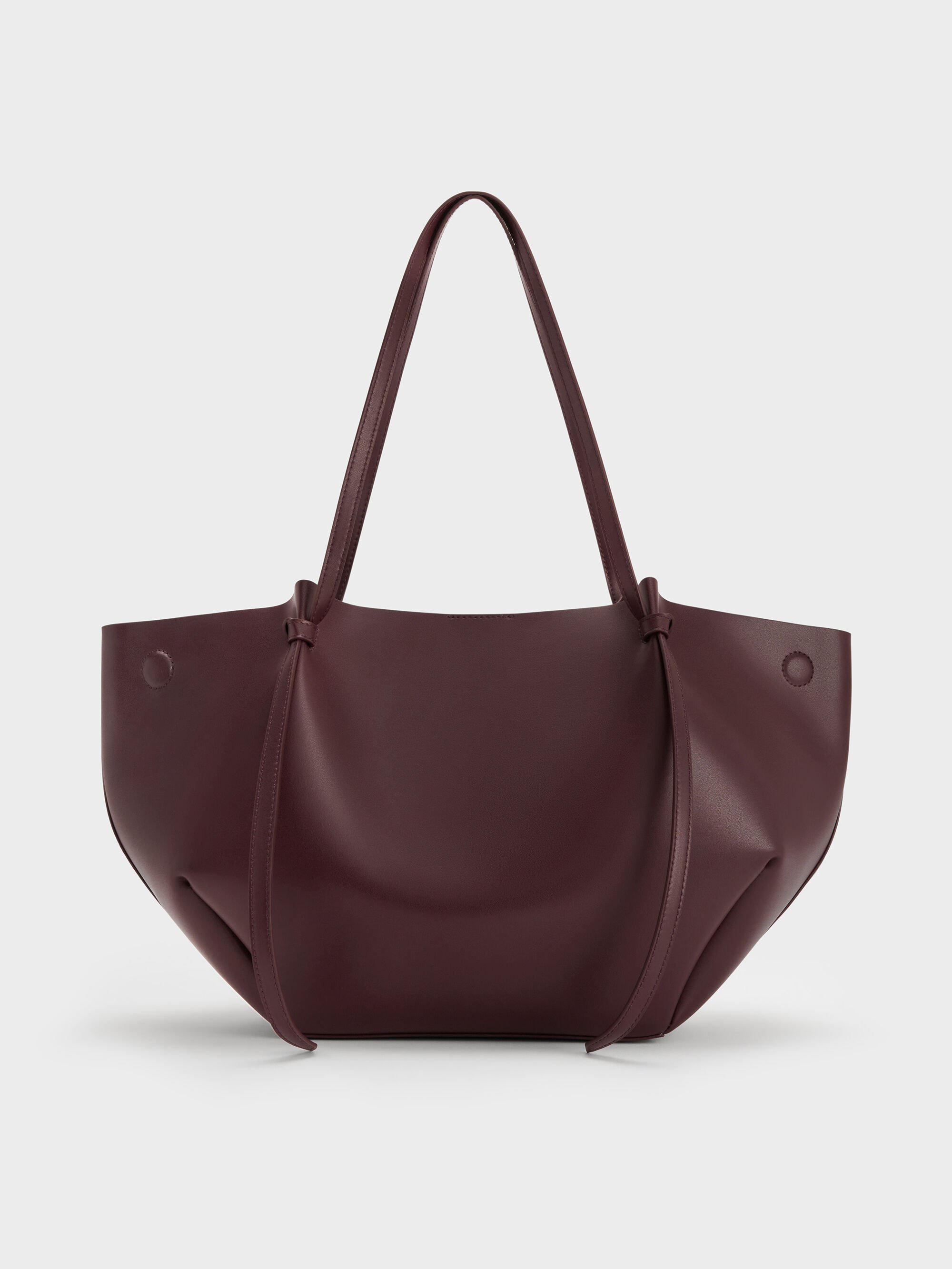Wineberry Red Xl Calla Tote Bag - Wineberry Red - CHARLES & KEITH US