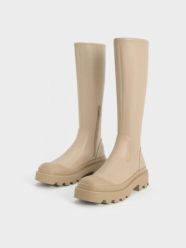 Indra Knee-High Boots, Taupe, hi-res