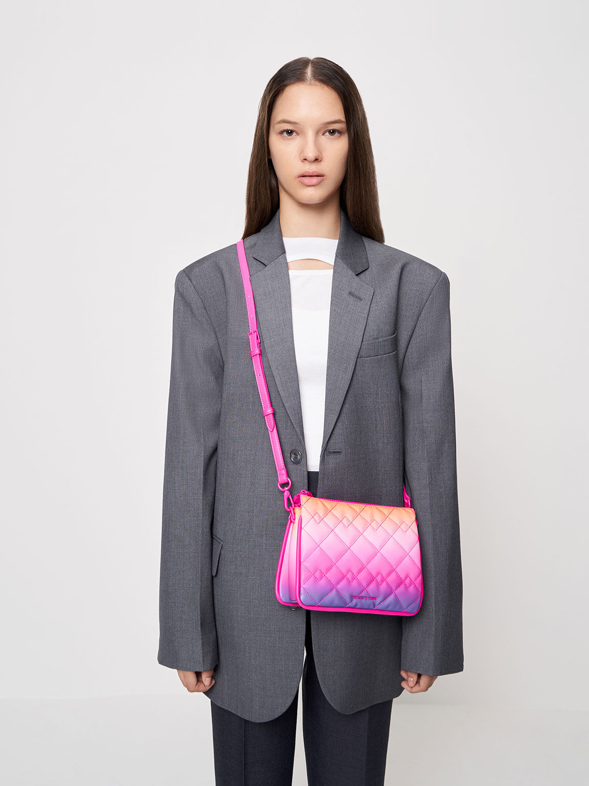 Lana Holographic Quilted Shoulder Bag, Holographic, hi-res