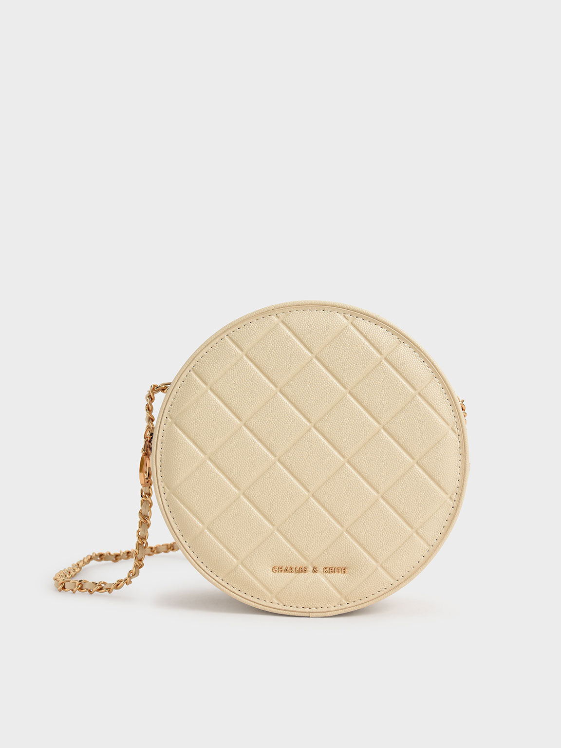 Beige Kwan Quilted Circle Bag CHARLES KEITH SG