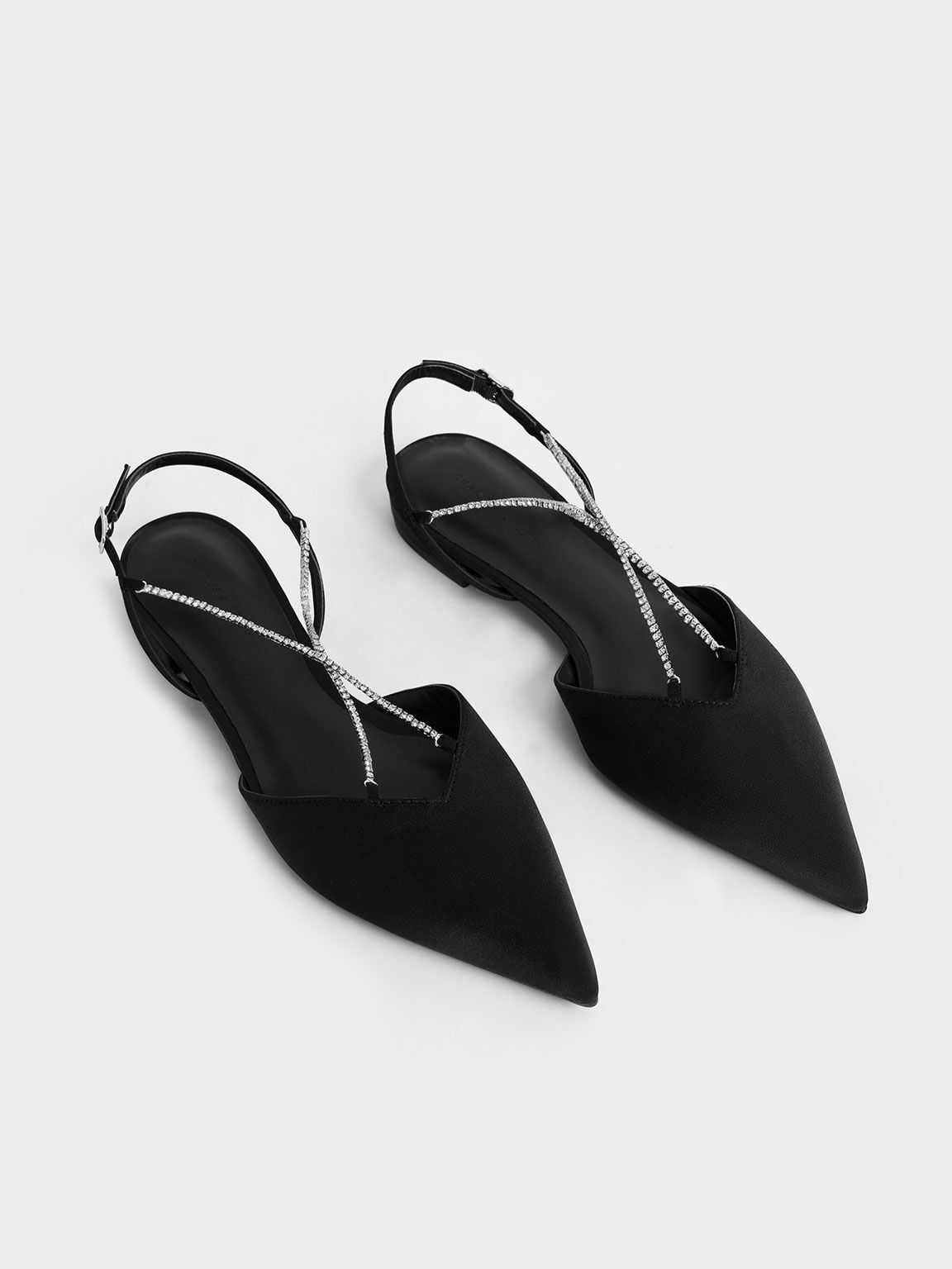 環保材質：Adel 細鍊尖頭鞋, 黑色, hi-res