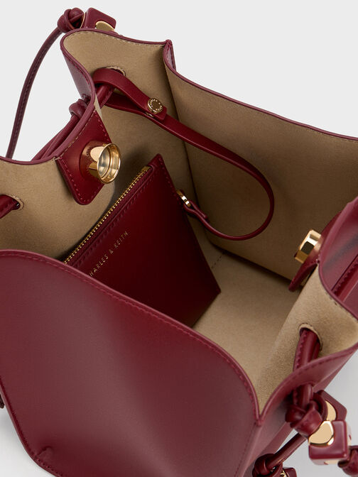 Cube Trapeze Tote Bag, Burgundy, hi-res