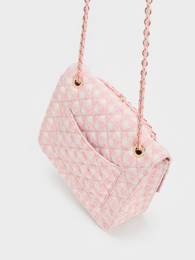 Cressida Tweed Chain Strap Bag, Pink, hi-res
