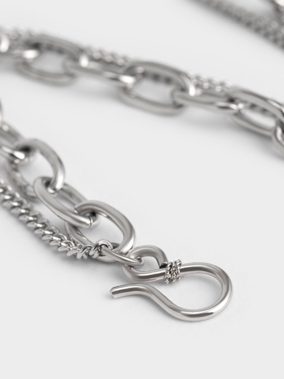 Double Chain Necklace, Silver, hi-res