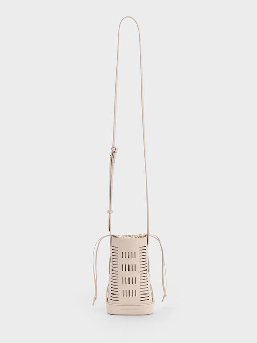 Delphi 抽繩手機包, 燕麥色, hi-res