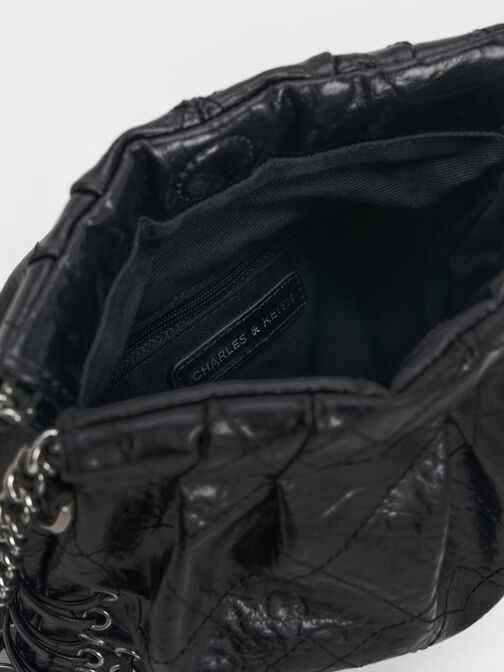 Duo Grommet Chain-Handle Two-Way Backpack, Noir, hi-res