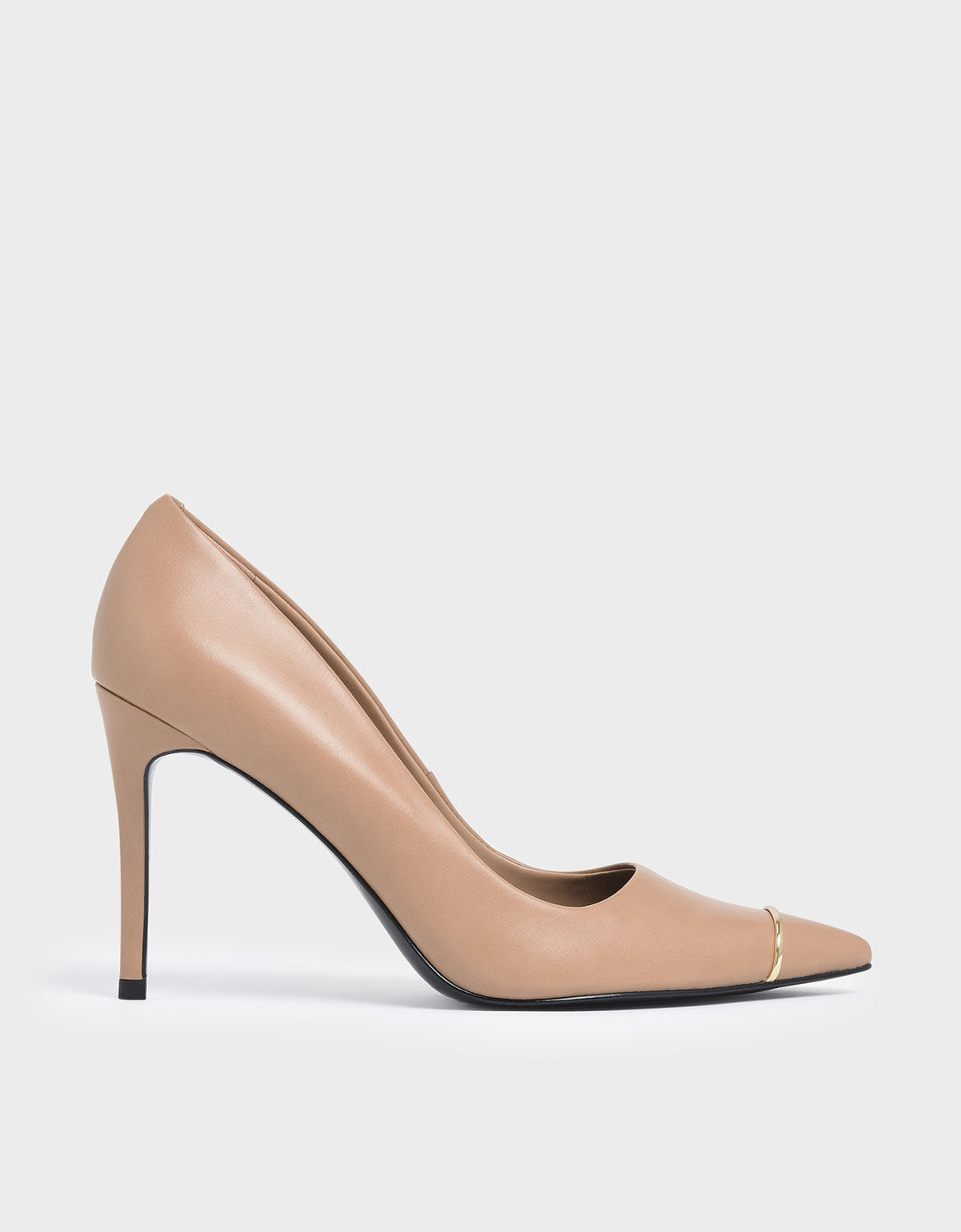 Nude Metallic Accent Pointed Toe