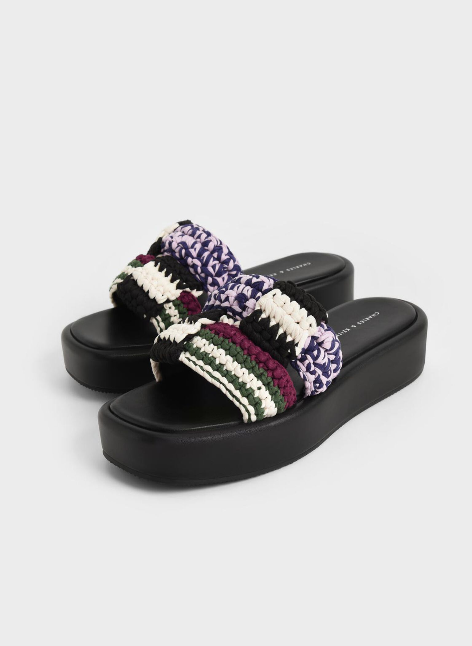 Knitted Platform Sandals, Multi, hi-res