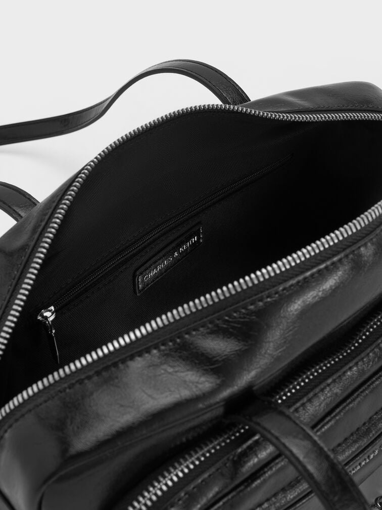 Atwood Chain Elongated Shoulder Bag, Noir, hi-res