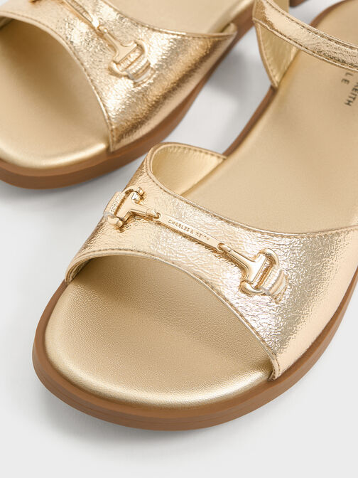Girls' Erinna Metallic-Accent Sandals, Gold, hi-res