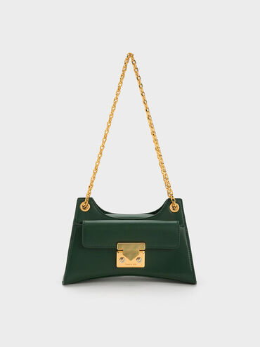 Eudora Sculptural Bag, Dark Green, hi-res