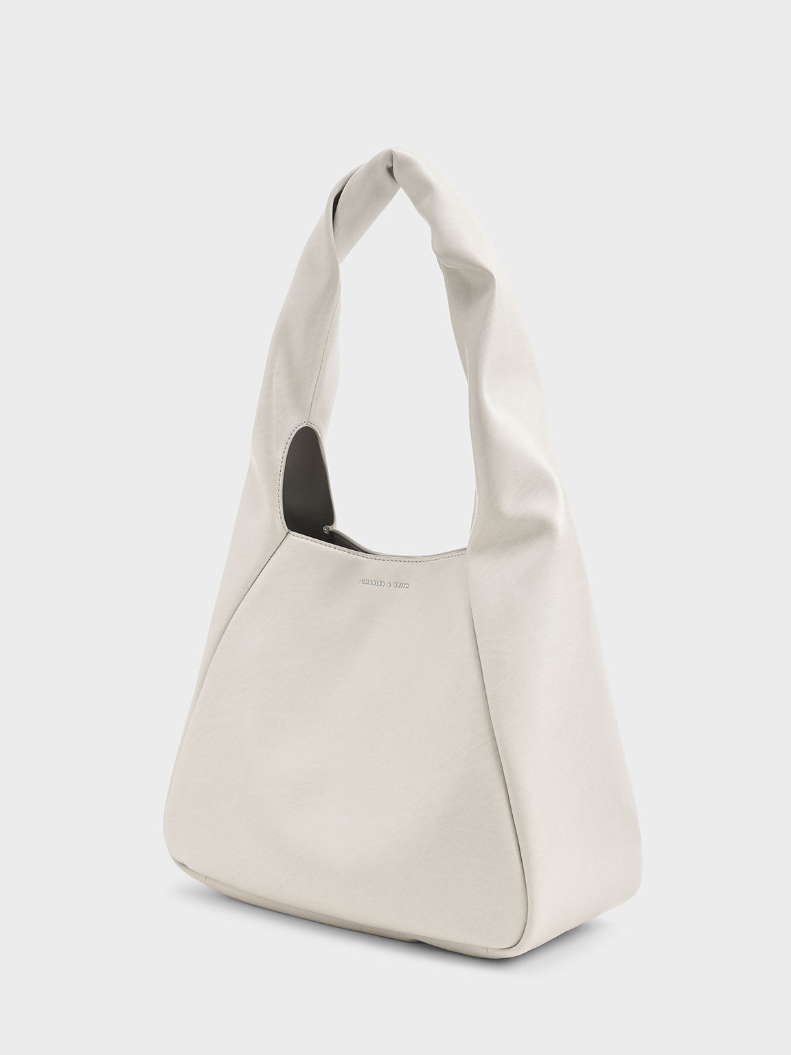 Willow Twist Handle Large Hobo Bag, Light Grey, hi-res