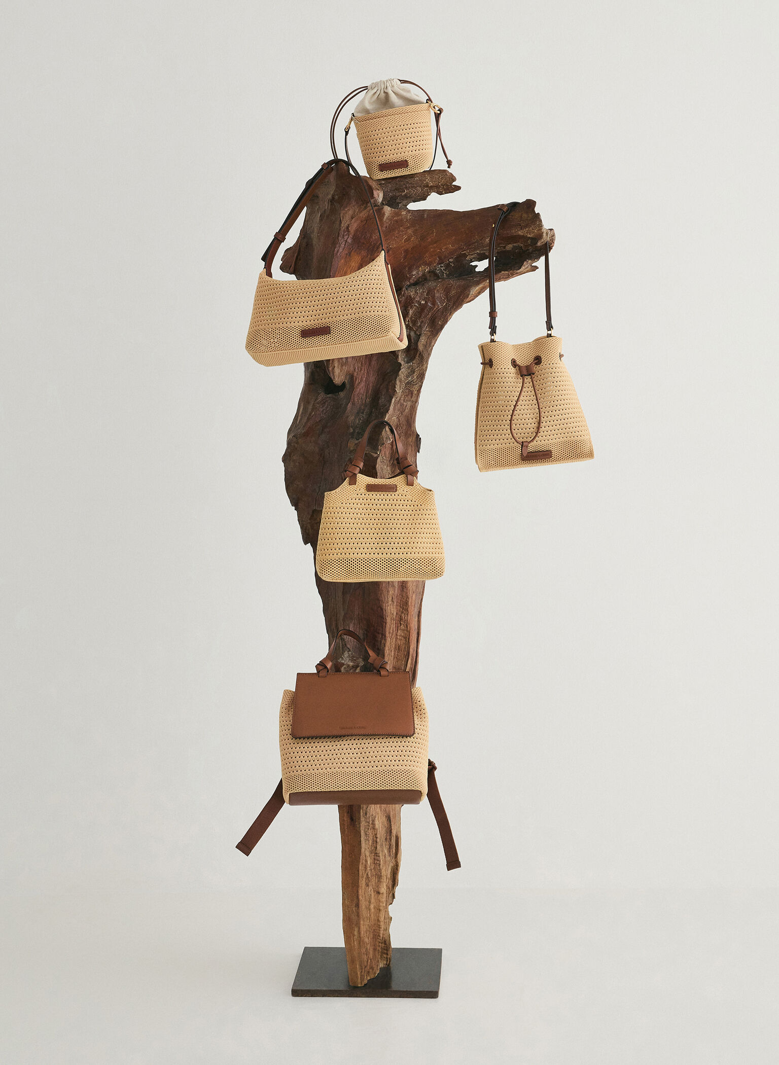 Ida Knitted Shoulder Bag, Beige, hi-res