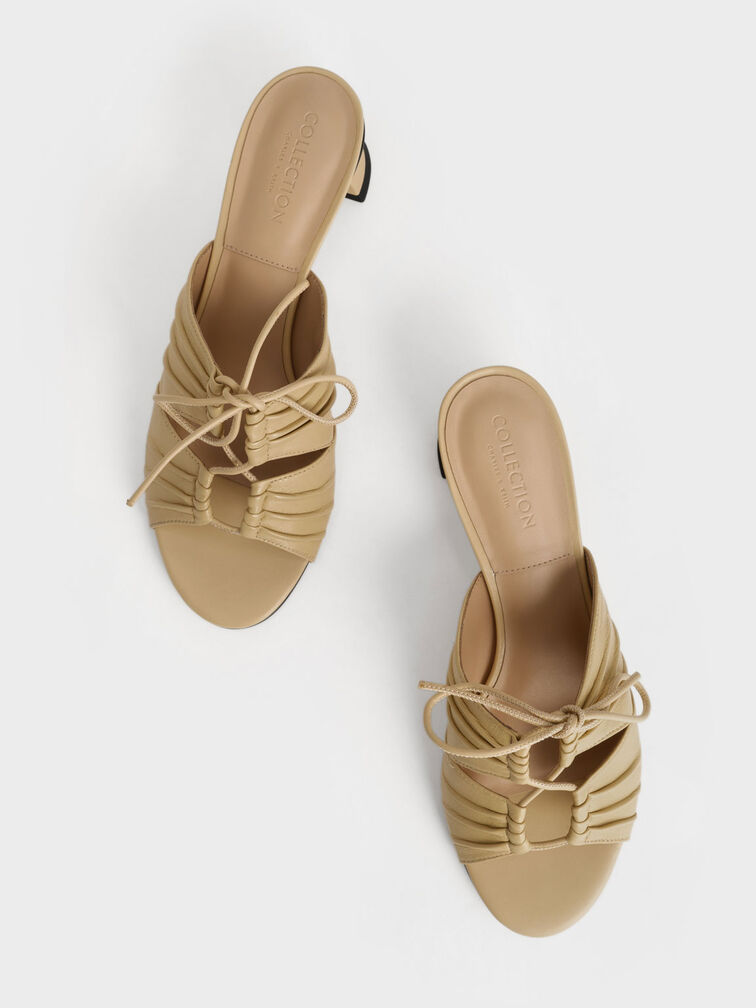 Landis Leather Round-Toe Mules, Sand, hi-res