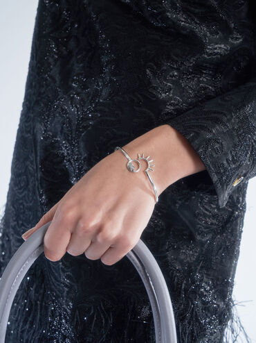 Swarovski® Crystal Cuff Bracelet, Silver, hi-res