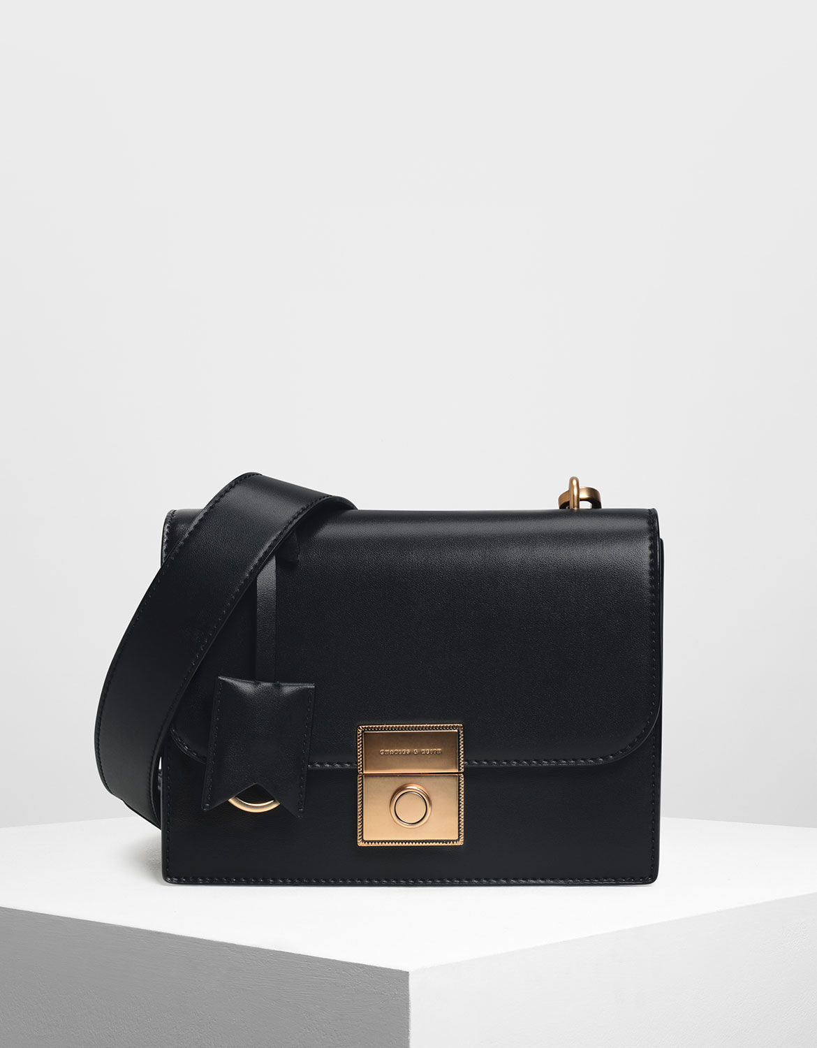 Structured black crossbody bag clearance