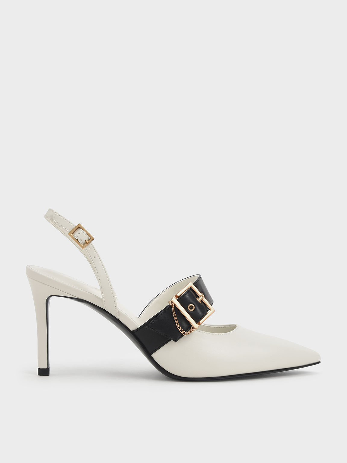 Chalk Hailey Buckled Slingback Pumps 
