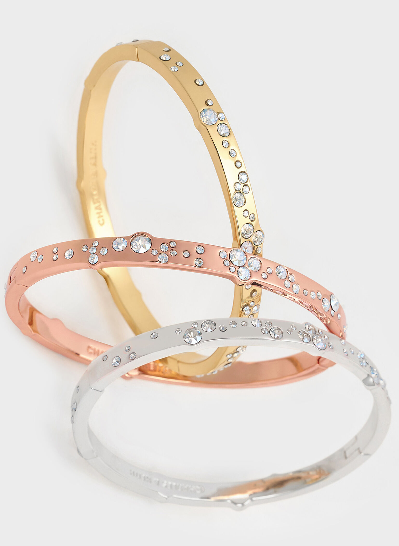 Reverie Crystal Bangle, Silver, hi-res