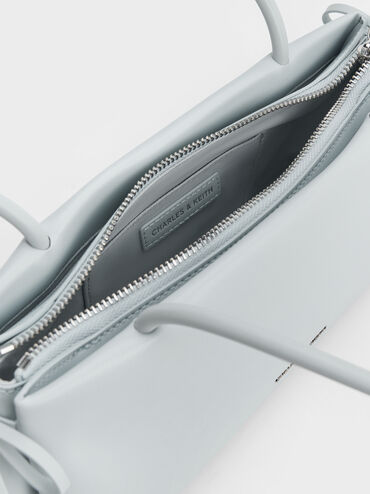 Hazel Bow Elongated Trapeze Shoulder Bag, Sea Salt Blue, hi-res