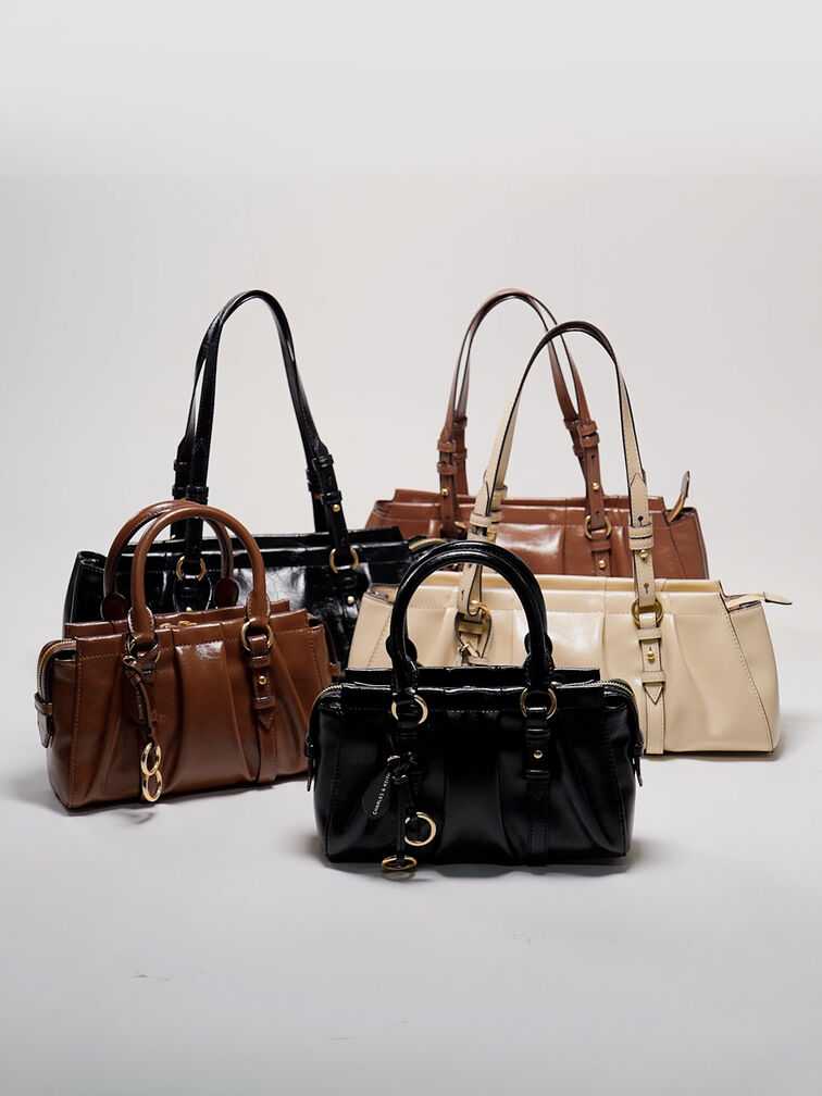 Britton Elongated Shoulder Bag, Black, hi-res