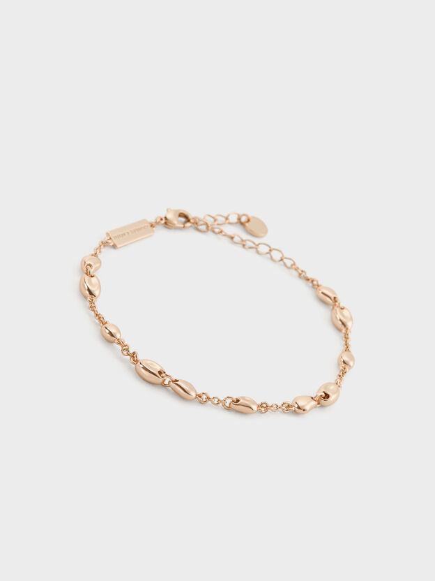 Pulseira de Corrente Donora com Contas Esculturais, Rosa-dourado, hi-res