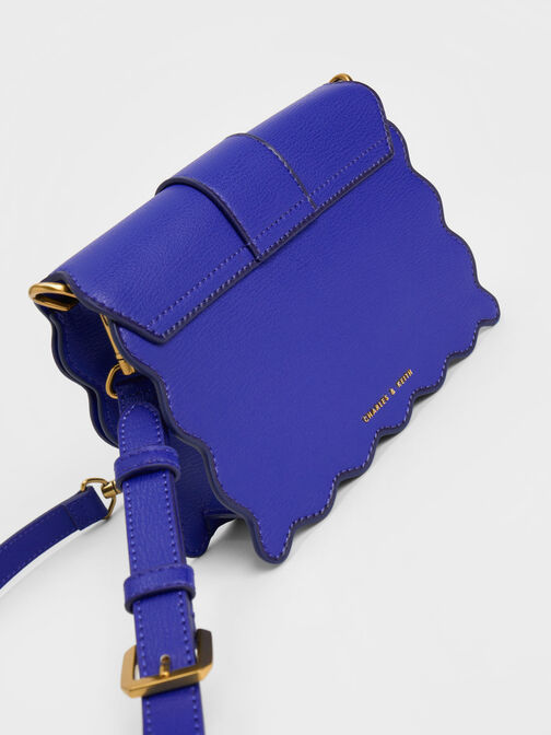 Waverly Scallop-Trim Bag, Cobalt, hi-res