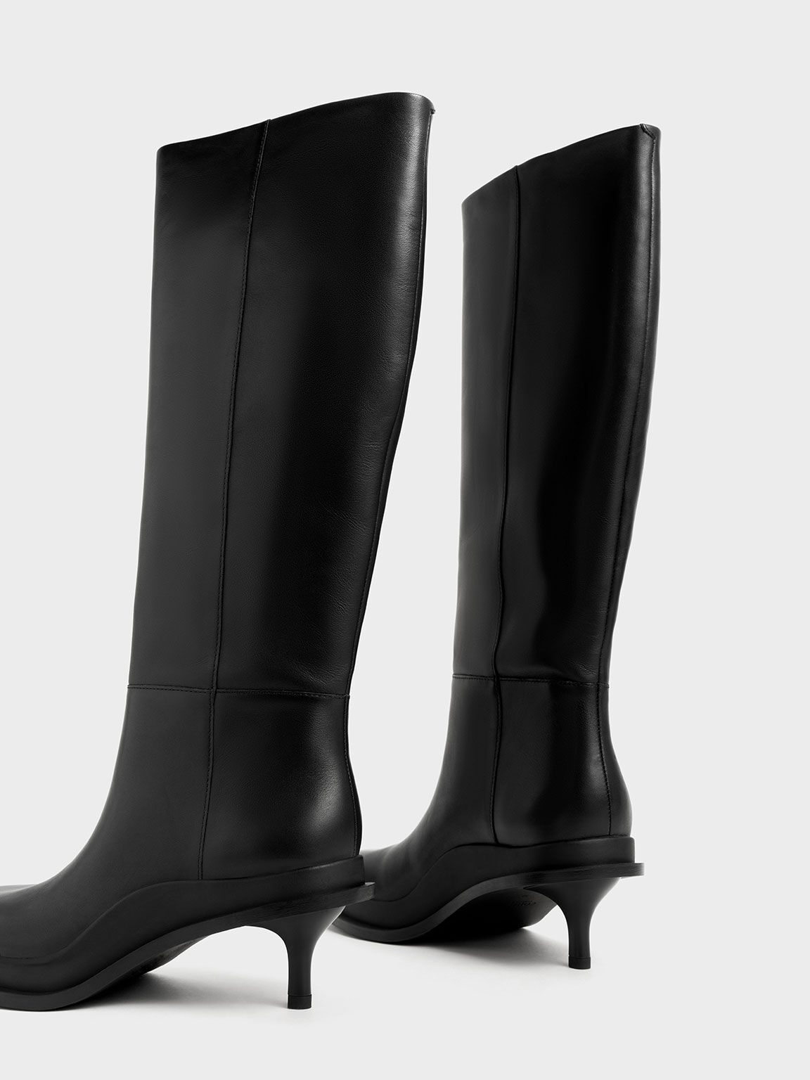 Frida Leather Knee-High Boots, Black, hi-res