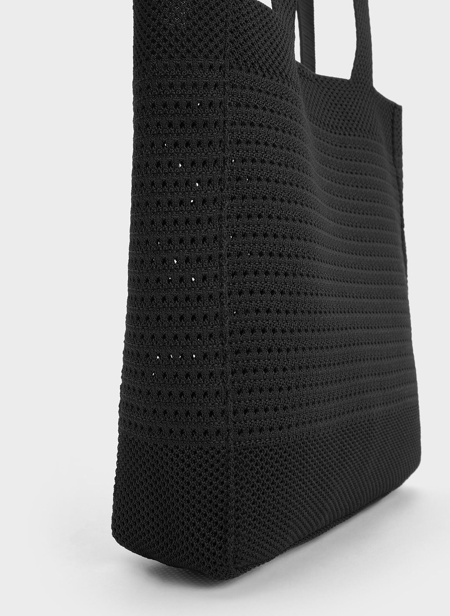 Ida Knitted Tote Bag, Black, hi-res