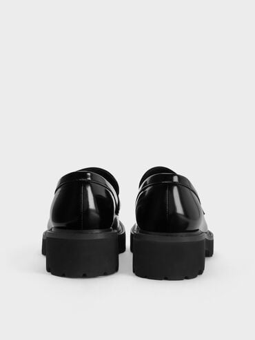 Lando Metallic-Accent Platform Loafers, Black Box, hi-res