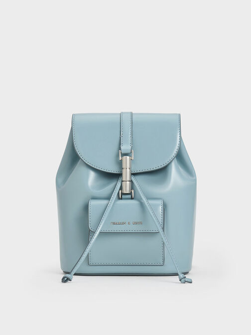 Cesia Metallic Accent Backpack, Slate Blue, hi-res