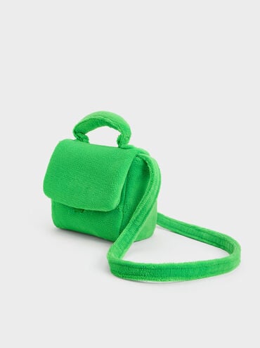 Loey 毛巾布手提包, 綠色, hi-res